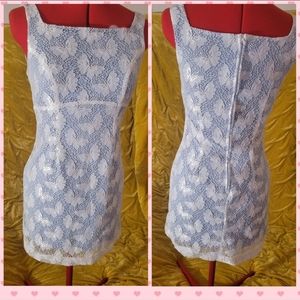 Baby blue Butterfly lace dress late 90s early 2000s Era size small